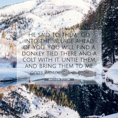 Picture 07 - Matthew 21:2 GW - He said to them, “Go into the village ahead of - Bible Verse Picture