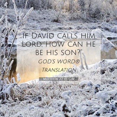 Picture 07 - Matthew 22:45 GW - If David calls him Lord, how can he be his - Bible Verse Picture
