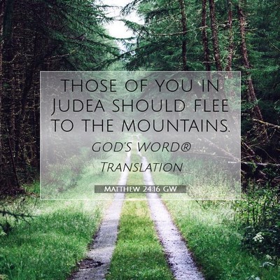 Picture 07 - Matthew 24:16 GW - those of you in Judea should flee to the - Bible Verse Picture