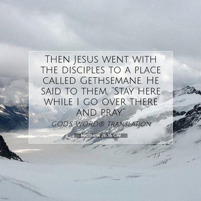 Picture 07 - Matthew 26:36 GW - Then Jesus went with the disciples to a place - Bible Verse Picture