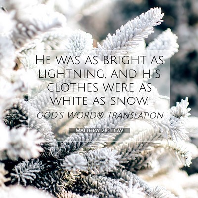 Picture 07 - Matthew 28:3 GW - He was as bright as lightning, and his clothes - Bible Verse Picture