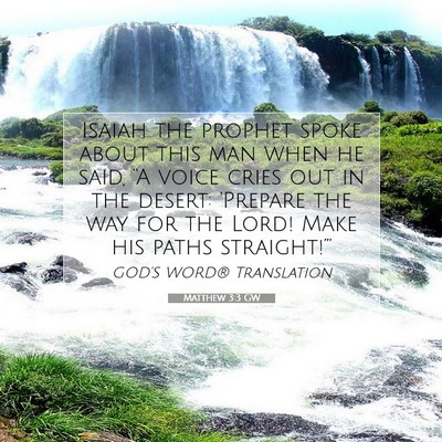 Picture 07 - Matthew 3:3 GW - Isaiah the prophet spoke about this man when he - Bible Verse Picture