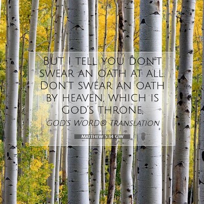 Picture 07 - Matthew 5:34 GW - But I tell you don’t swear an oath at all. - Bible Verse Picture