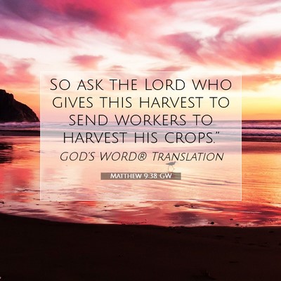 Picture 07 - Matthew 9:38 GW - So ask the Lord who gives this harvest to send - Bible Verse Picture
