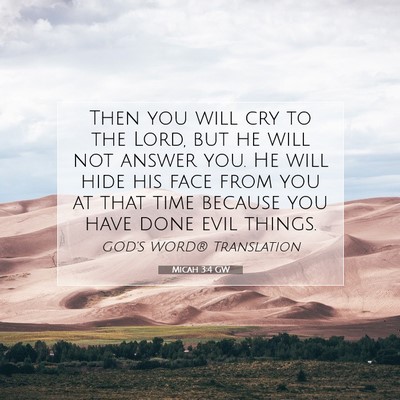 Picture 07 - Micah 3:4 GW - Then you will cry to the Lord, but he will not - Bible Verse Picture