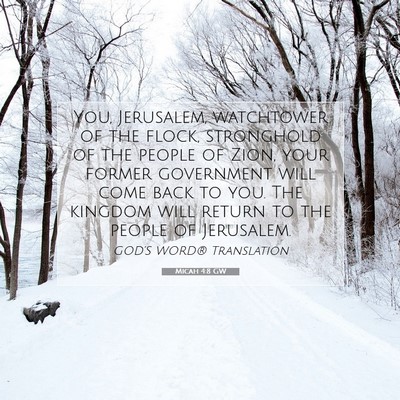 Picture 07 - Micah 4:8 GW - You, Jerusalem, watchtower of the flock, - Bible Verse Picture
