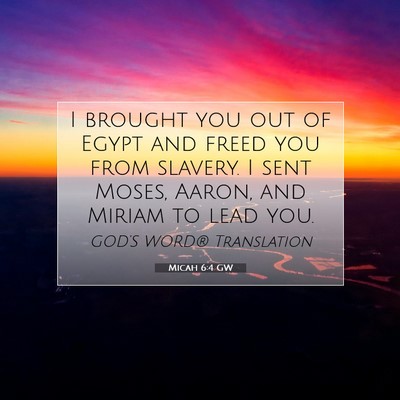 Picture 07 - Micah 6:4 GW - I brought you out of Egypt and freed you from - Bible Verse Picture