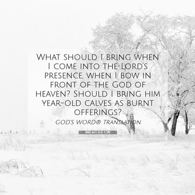Picture 07 - Micah 6:6 GW - What should I bring when I come into the Lord’s - Bible Verse Picture