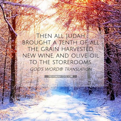 Picture 07 - Nehemiah 13:12 GW - Then all Judah brought a tenth of all the grain - Bible Verse Picture