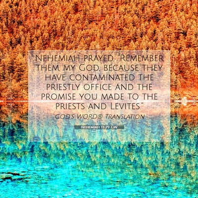 Picture 07 - Nehemiah 13:29 GW - Nehemiah prayed, “Remember them, my God, - Bible Verse Picture