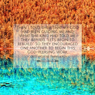 Picture 07 - Nehemiah 2:18 GW - Then I told them that my God had been guiding me - Bible Verse Picture