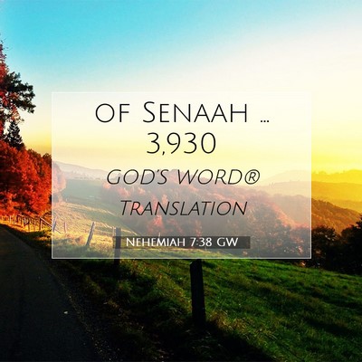 Picture 07 - Nehemiah 7:38 GW - of Senaah … - Bible Verse Picture
