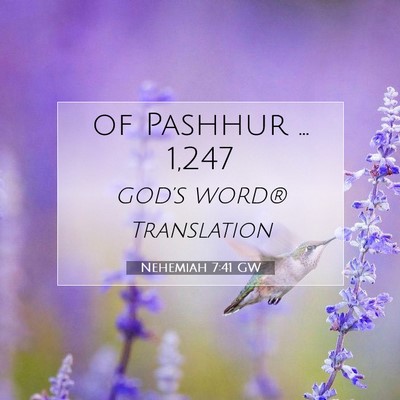 Picture 07 - Nehemiah 7:41 GW - of Pashhur … - Bible Verse Picture