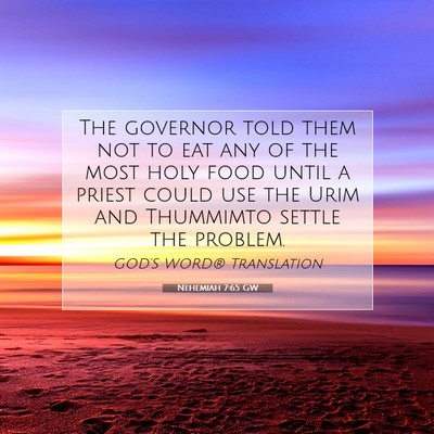 Picture 07 - Nehemiah 7:65 GW - The governor told them not to eat any of the most - Bible Verse Picture