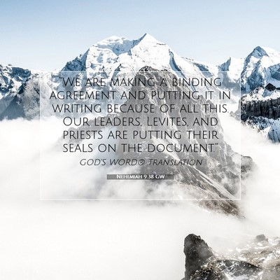 Picture 07 - Nehemiah 9:38 GW - “We are making a binding agreement and putting - Bible Verse Picture