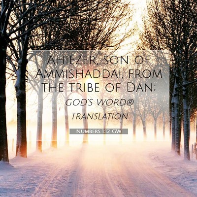 Picture 07 - Numbers 1:12 GW - Ahiezer, son of Ammishaddai, from the tribe of - Bible Verse Picture