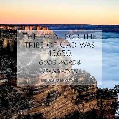 Picture 07 - Numbers 1:25 GW - The total for the tribe of Gad was - Bible Verse Picture