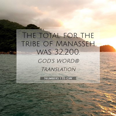 Picture 07 - Numbers 1:35 GW - The total for the tribe of Manasseh was - Bible Verse Picture