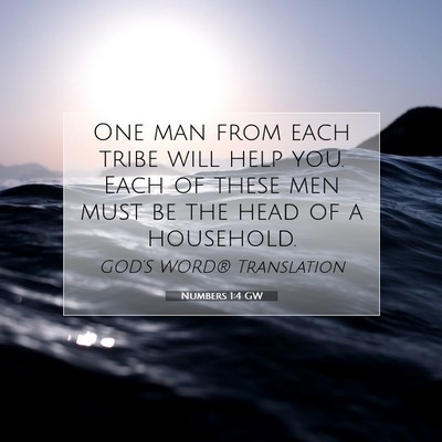 Picture 07 - Numbers 1:4 GW - One man from each tribe will help you. Each of - Bible Verse Picture