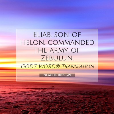 Picture 07 - Numbers 10:16 GW - Eliab, son of Helon, commanded the army of - Bible Verse Picture