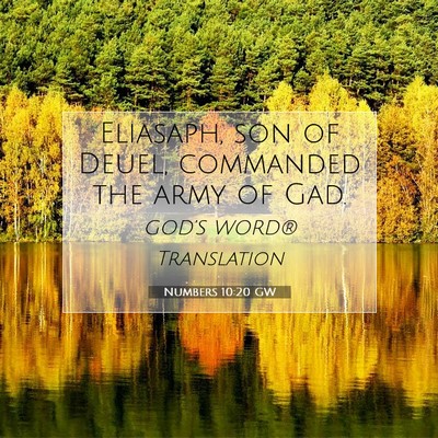 Picture 07 - Numbers 10:20 GW - Eliasaph, son of Deuel, commanded the army of - Bible Verse Picture