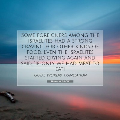 Picture 07 - Numbers 11:4 GW - Some foreigners among the Israelites had a strong - Bible Verse Picture