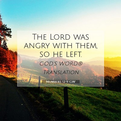 Picture 07 - Numbers 12:9 GW - The Lord was angry with them, so he - Bible Verse Picture
