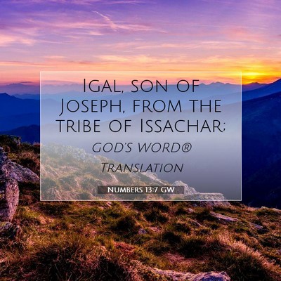 Picture 07 - Numbers 13:7 GW - Igal, son of Joseph, from the tribe of - Bible Verse Picture