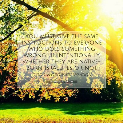 Picture 07 - Numbers 15:29 GW - You must give the same instructions to everyone - Bible Verse Picture