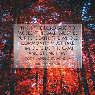 Picture 07 - Numbers 15:35 GW - Then the Lord said to Moses, “This man must be - Bible Verse Picture
