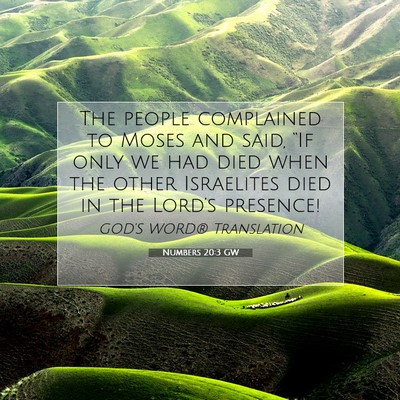 Picture 07 - Numbers 20:3 GW - The people complained to Moses and said, “If - Bible Verse Picture