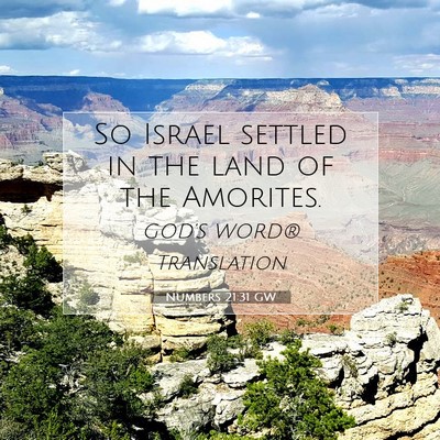 Picture 07 - Numbers 21:31 GW - So Israel settled in the land of the - Bible Verse Picture