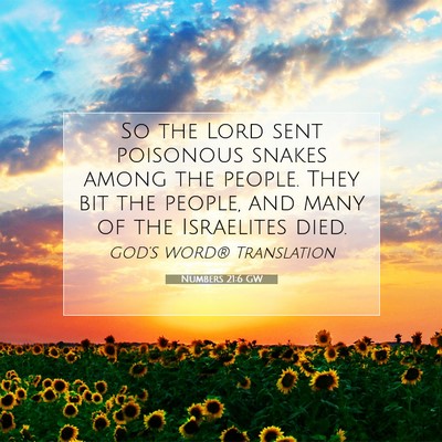 Picture 07 - Numbers 21:6 GW - So the Lord sent poisonous snakes among the - Bible Verse Picture