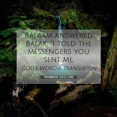 Picture 07 - Numbers 24:12 GW - Balaam answered Balak, “I told the messengers - Bible Verse Picture