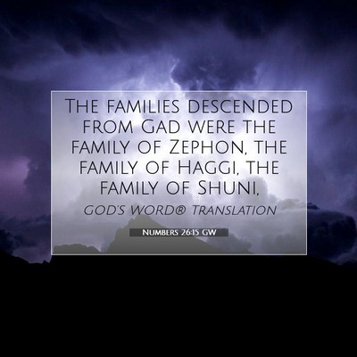 Picture 07 - Numbers 26:15 GW - The families descended from Gad were the family - Bible Verse Picture