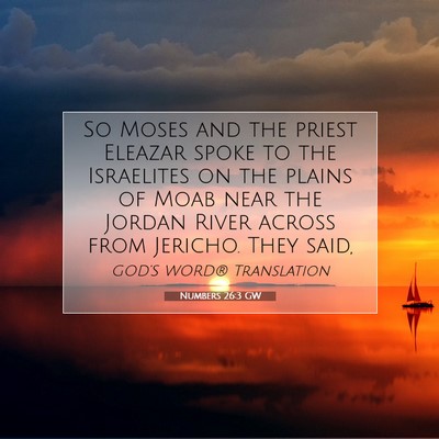 Picture 07 - Numbers 26:3 GW - So Moses and the priest Eleazar spoke to the - Bible Verse Picture