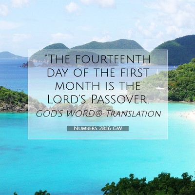 Picture 07 - Numbers 28:16 GW - “The fourteenth day of the first month is the - Bible Verse Picture