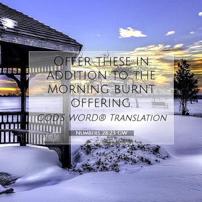 Picture 07 - Numbers 28:23 GW - Offer these in addition to the morning burnt - Bible Verse Picture
