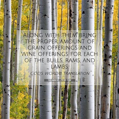 Picture 07 - Numbers 29:18 GW - Along with them bring the proper amount of grain - Bible Verse Picture