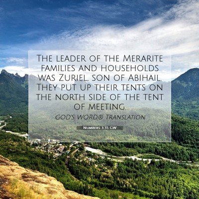 Picture 07 - Numbers 3:35 GW - The leader of the Merarite families and - Bible Verse Picture