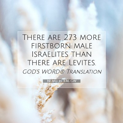 Picture 07 - Numbers 3:46 GW - There are 273 more firstborn male Israelites than - Bible Verse Picture
