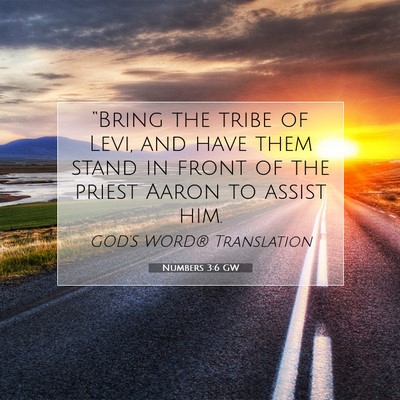 Picture 07 - Numbers 3:6 GW - “Bring the tribe of Levi, and have them stand - Bible Verse Picture