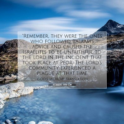 Picture 07 - Numbers 31:16 GW - “Remember, they were the ones who followed - Bible Verse Picture