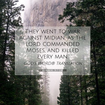 Picture 07 - Numbers 31:7 GW - They went to war against Midian, as the Lord - Bible Verse Picture