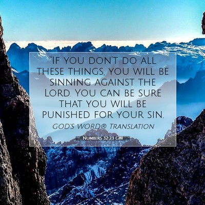 Picture 07 - Numbers 32:23 GW - “If you don’t do all these things, you will - Bible Verse Picture