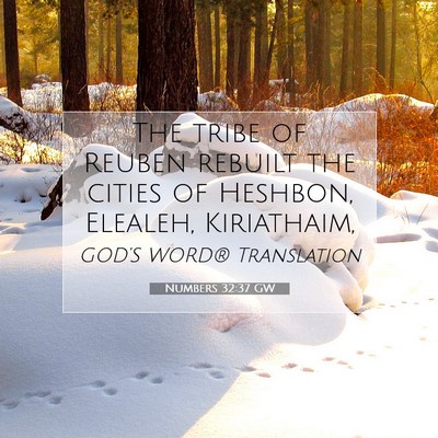 Picture 07 - Numbers 32:37 GW - The tribe of Reuben rebuilt the cities of - Bible Verse Picture