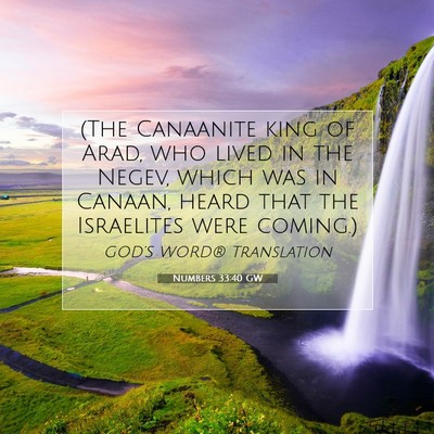 Picture 07 - Numbers 33:40 GW - (The Canaanite king of Arad, who lived in the - Bible Verse Picture
