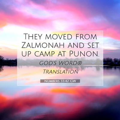 Picture 07 - Numbers 33:42 GW - They moved from Zalmonah and set up camp at - Bible Verse Picture