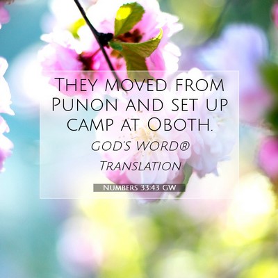 Picture 07 - Numbers 33:43 GW - They moved from Punon and set up camp at - Bible Verse Picture