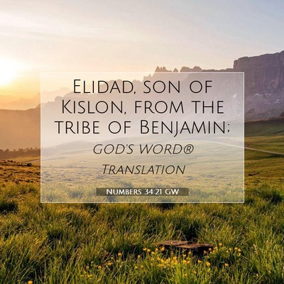 Picture 07 - Numbers 34:21 GW - Elidad, son of Kislon, from the tribe of - Bible Verse Picture